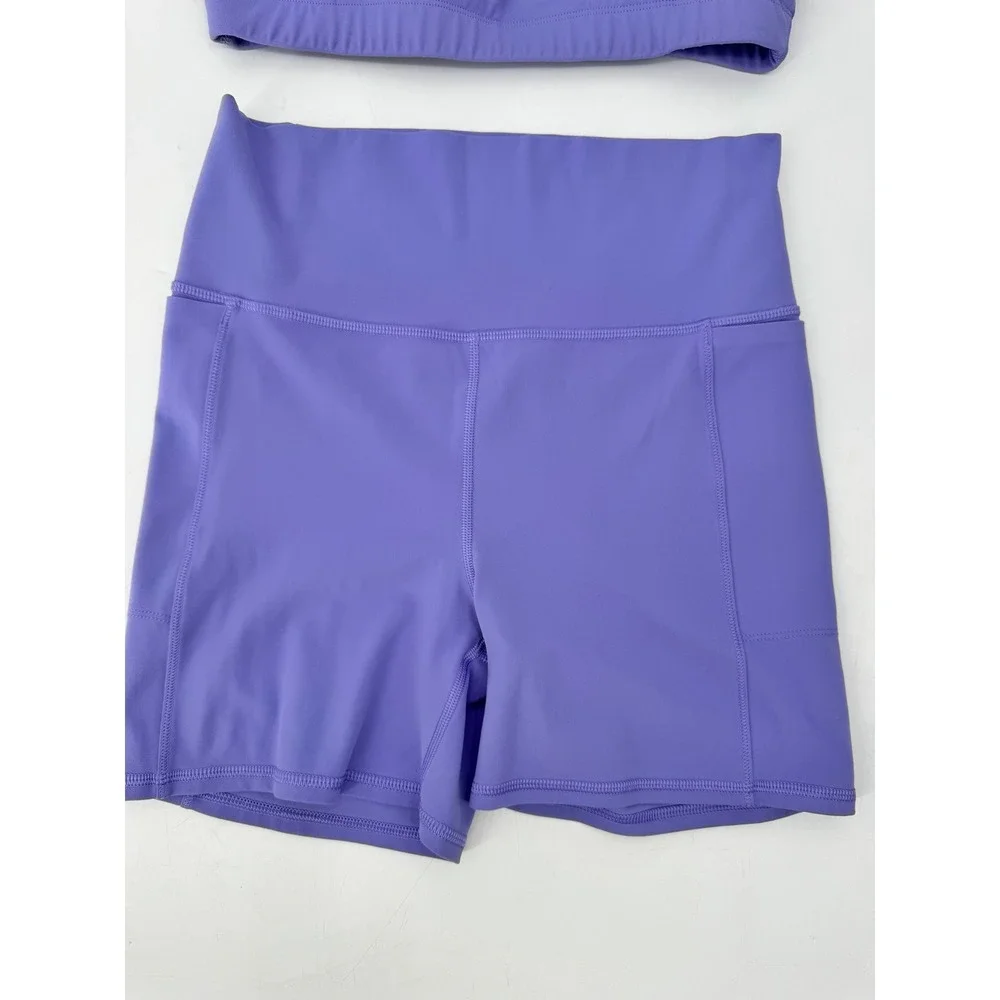 Vuori Studio Pocket Short and Daily Bra Set Womens Medium Purple Activewear